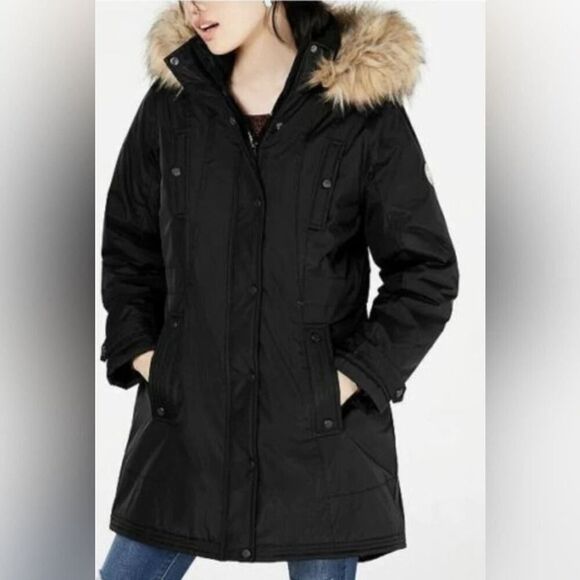 NWT MADDEN GIRL PUFFER HOODIE WINTER FAUX FUR COAT SIZE XL - Picture 1 of 11